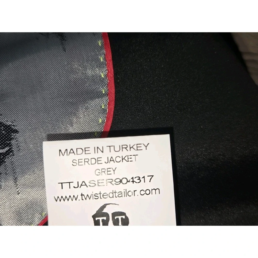 Twisted Tailor Suit Jacket Blazer Floral Mens Size 40 R Serde‎ Grey / Black